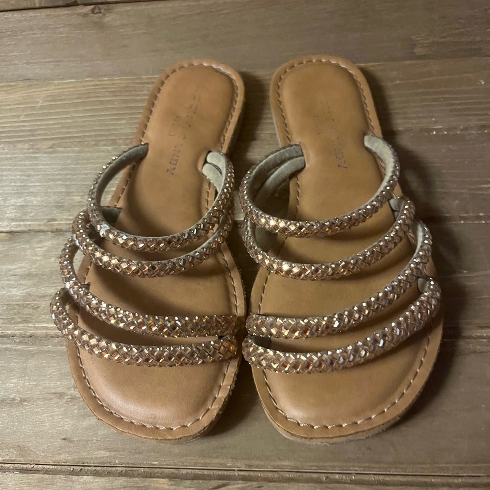Rock & Candy girls brown sandals size 1 (sh2 3)